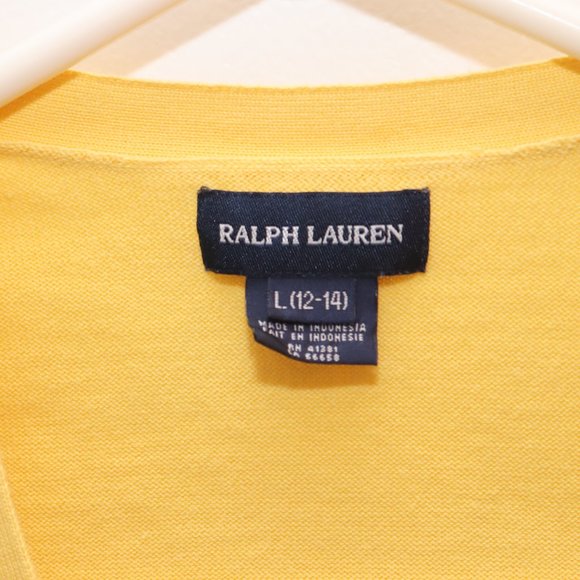 Ralph Lauren Yellow Cardigan Sweater sz. L (12-14) - Picture 7 of 11